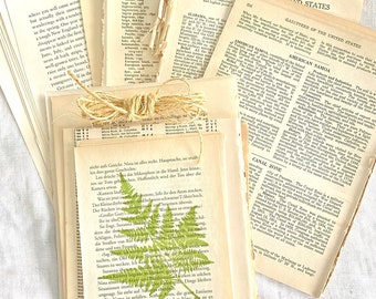 Old Book Pages Kit for Junk Journals- Large Paper Collage Kit of OVER 100 Full Pages- Artsy Snail Mail-REAL Paper Pack Lot