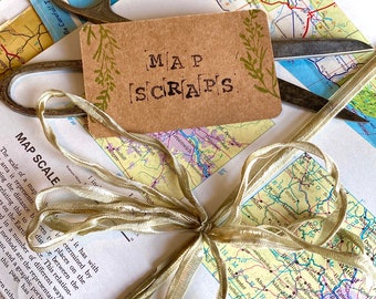 Huge Map Scraps Bundle-DIY Craft Kit-Travel Journal Supplies-Vintage Map Ephemera Pack-Junk Journal Supply Kit