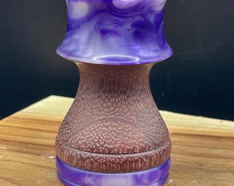 Handmade resin and wood shave brush handle.