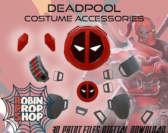 RPS Deadpool Rivals Kostüm Kit || Inspirierte Cosplay Rüstung & Schnalle STL Dateien für den 3D-Druck (Rückplatte, Träger, Gürtel, Mehr)