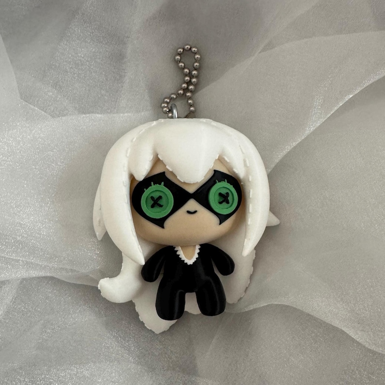 RPS MJ Plush Keychain || Inspired Cosplay Belt Accessory Prop 3D Print Black Cat