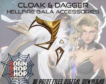 RPS MR Cloak and Dagger (Hellfire Gala) || Inspiriert Cosplay Maske & Ohrring Set STL Datei für den 3D-Druck