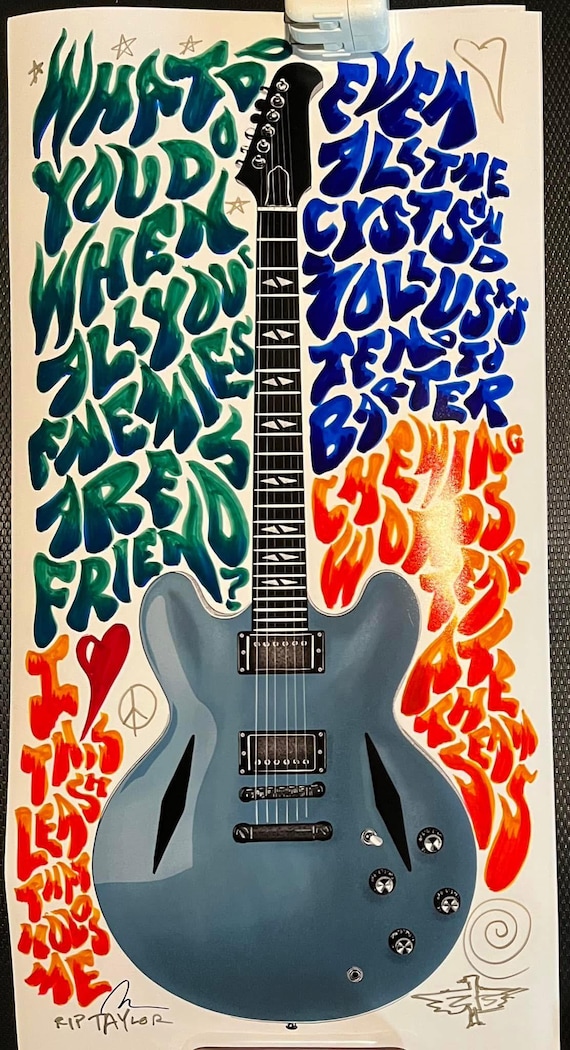 Dave Grohl Trini Lopez 335 Digital Guitar Art Print by Brian Methe