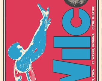 WILCO officiële concertposter ft. Wayne, IN Artist proof zeefdruk
