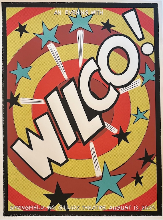 Official Wilco Springfield MO Concert Poster: Artist Proof Screen