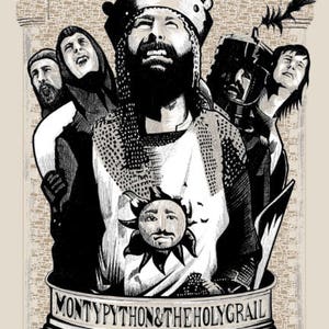 Official Screen Printed Limited Edition "Monty Python and the Holy Gail" poster by Brian Methe