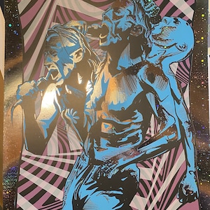Brian Methe LE Screen Printed Art Print “Bottom” Galaxy Foil Variant (only 10) 2021 free US shipping