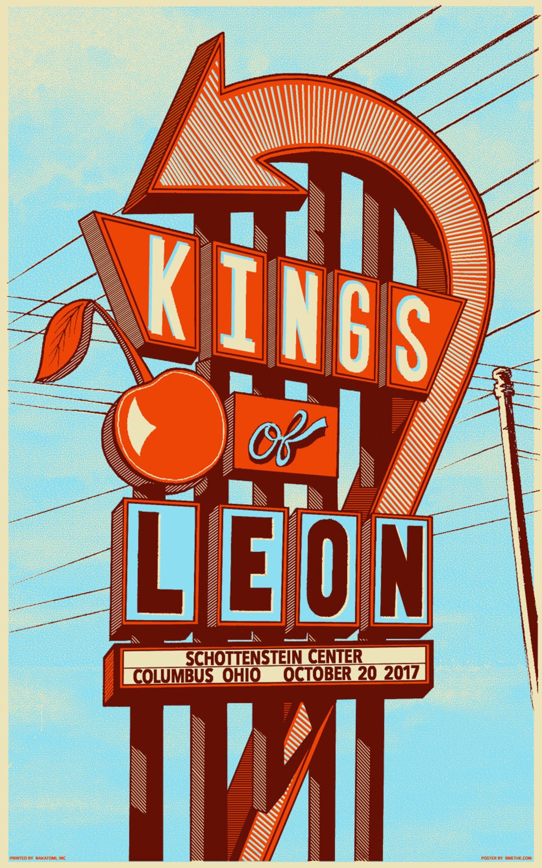Official Kings of Leon Screen Printed Poster Columbus, OH 2017 - Etsy