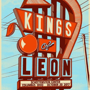Official Kings of Leon Screen Printed Poster Columbus, OH 2017