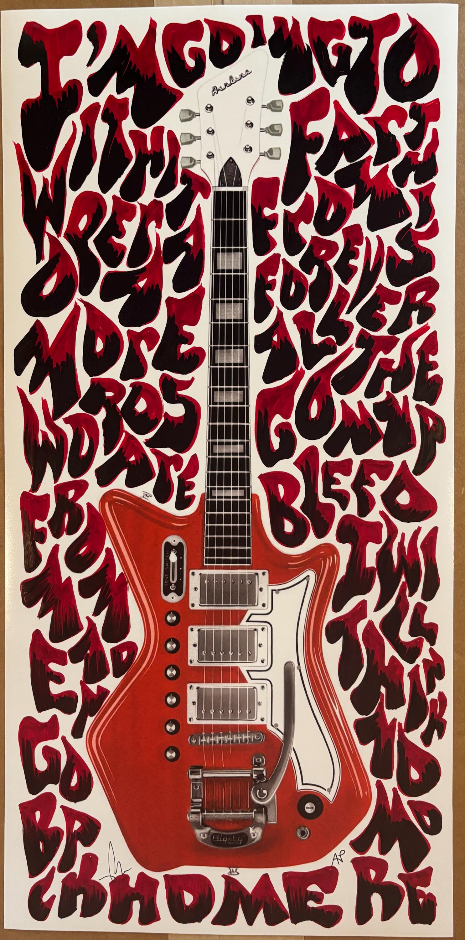 Jack White Airline Digital Guitar Art Print by Brian Methe - Etsy