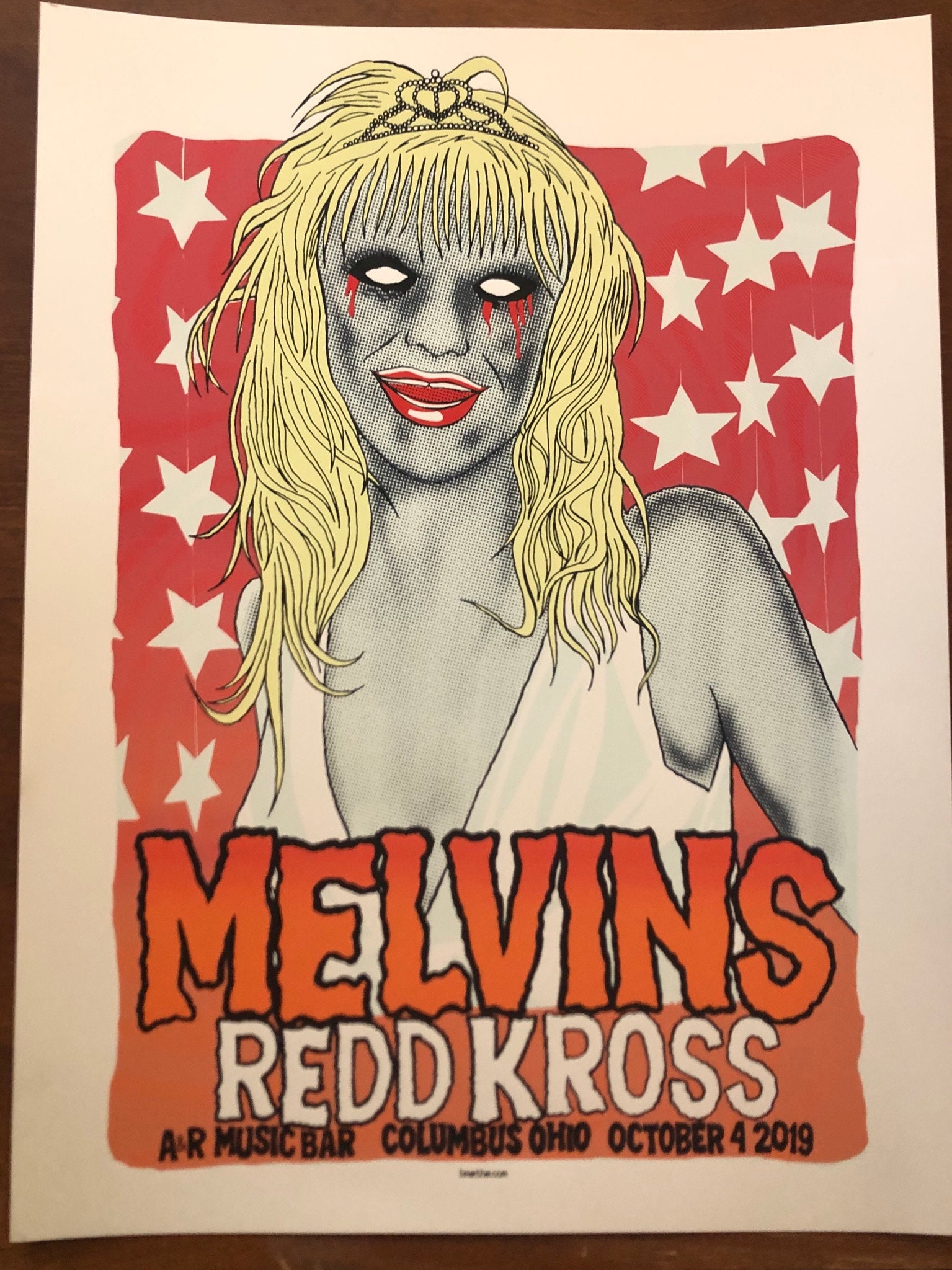 Official Melvins Gig Poster Columbus Ohio 2019 