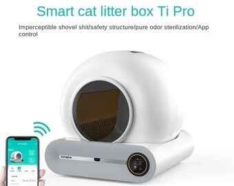 Smart Cat Litter Box: Self-Cleaning, App-Controlled, Large 65L Capacity - English Version