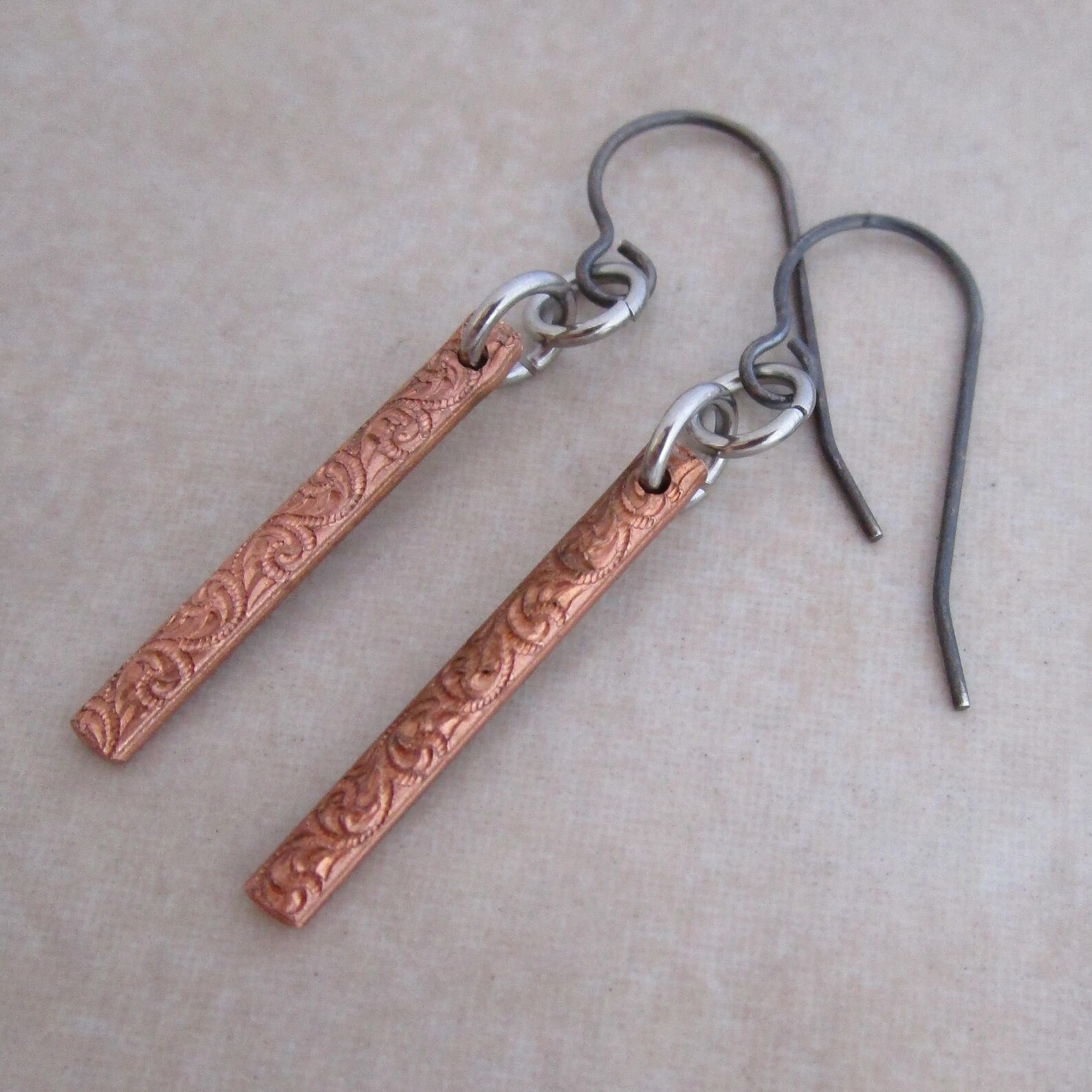 Good things come in small packages earrings oxidized copper Etsy
