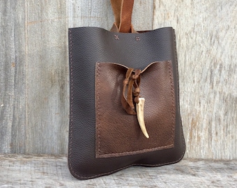 Leather Bow Bag made in Rustic Distressed Chestnut Brown Leather by Stacy Leigh - Gift for Her - Tote Bag - Handbag - Fashion - Full Grain