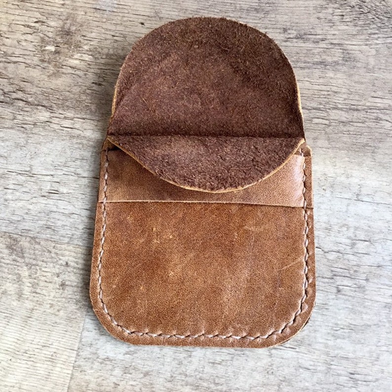 Leather Handstitched Pouch WWII Historic Inspired Style Distressed Brown Handmade Wallet by Stacy Leigh image 3