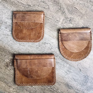 Leather Handstitched Pouch WWII Historic Inspired Style Distressed Brown Handmade Wallet by Stacy Leigh image 8