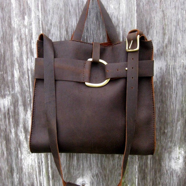 RESERVED for Cindy Mustang Oiled Cowhide Leather Rustic Harness Bag by Stacy Leigh