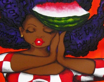 Print:11X14 16x20 20x30 SACRIFICE Your Self Doubt  Affirmation Natural Hair KarinsArt karin turner  african american  AFRO curves GODDESS