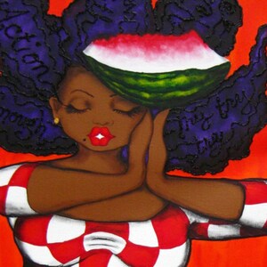 Print:11X14 16x20 20x30 SACRIFICE Your Self Doubt Affirmation Natural Hair KarinsArt karin turner african american AFRO curves GODDESS image 1