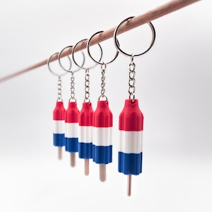 Llavero Bomb Pop / Accesorio de paleta de verano / Regalo patriótico rojo, blanco y azul / Llavero del 4 de julio
