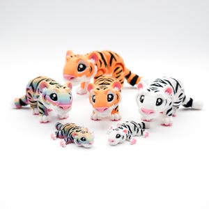 Tiger Articulated Fidget | Flexible Jungle Sensory Animal Mini Figure | Cute Desk Buddy or Pocket Pet Gift