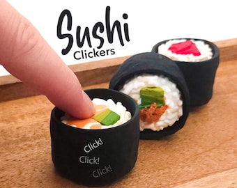Sushi Fidget Clicker Keychain: Sensory Toy for ADHD & Anxiety Relief