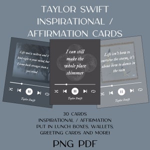 Swift Affirmation Motivationszitate - Songtexte - Digital Instant Download - 30 Karten