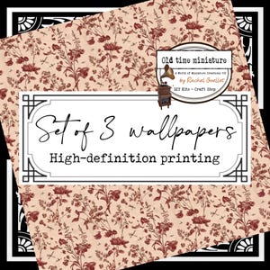 Set de papel pintado para casa de muñecas y manualidades. Impresión en alta definición sobre cartulina de calidad. Motivos de diseño únicos y originales.