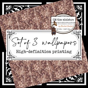 Set de papel pintado para casa de muñecas y manualidades. Impresión en alta definición sobre cartulina de calidad. Motivos de diseño únicos y originales.