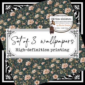 Set de papel pintado para casa de muñecas y manualidades. Impresión en alta definición sobre cartulina de calidad. Motivos de diseño únicos y originales.