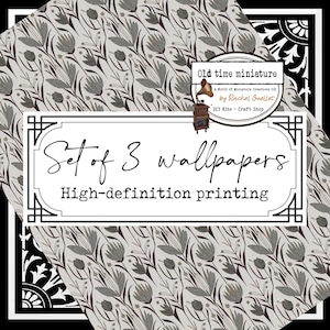 Set de papel pintado para casa de muñecas y manualidades. Impresión en alta definición sobre cartulina de calidad. Motivos de diseño únicos y originales.