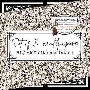 Set de papel pintado para casa de muñecas y manualidades. Impresión en alta definición sobre cartulina de calidad. Motivos de diseño únicos y originales.