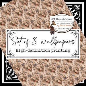 Set de papel pintado para casa de muñecas y manualidades. Impresión en alta definición sobre cartulina de calidad. Motivos de diseño únicos y originales.
