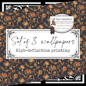 Set de papel pintado para casa de muñecas y manualidades. Impresión en alta definición sobre cartulina de calidad. Motivos de diseño únicos y originales.