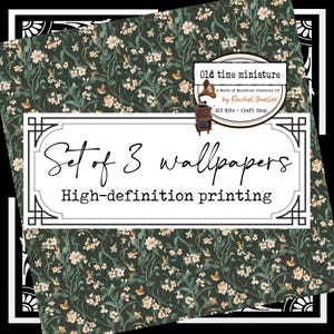 Set de papel pintado para casa de muñecas y manualidades. Impresión en alta definición sobre cartulina de calidad. Motivos de diseño únicos y originales.