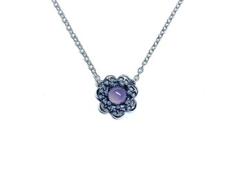 Collar de calavera Fleur du Mal en plata de ley