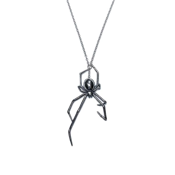 Black Veil + AO Spider necklace in sterling silver