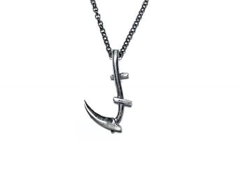 Mini Scythe necklace in sterling silver or gold