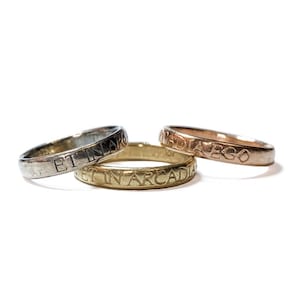 Et In Arcadia Ego mourning band in sterling silver or gold
