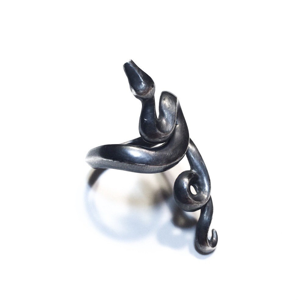 Python Ring in Sterling Silver or 10k Gold adjustable Snake - Etsy