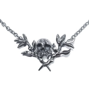 Memento Mori skull necklace in sterling silver or gold