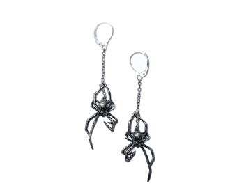 Black Veil + AO Mini Spider earrings in sterling silver or gold