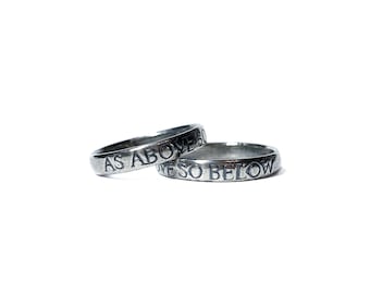 As Above So Below band in sterling silver or gold