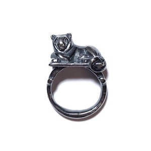Wächter Löwe Ring in Sterling Silber oder Gold