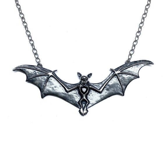Sterling silver bat necklace deals