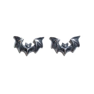 Dusk bat earrings in sterling silver or gold (Art Deco Bats)