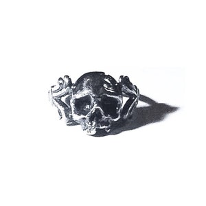 Baroque Cataphile skull ring in sterling silver or gold