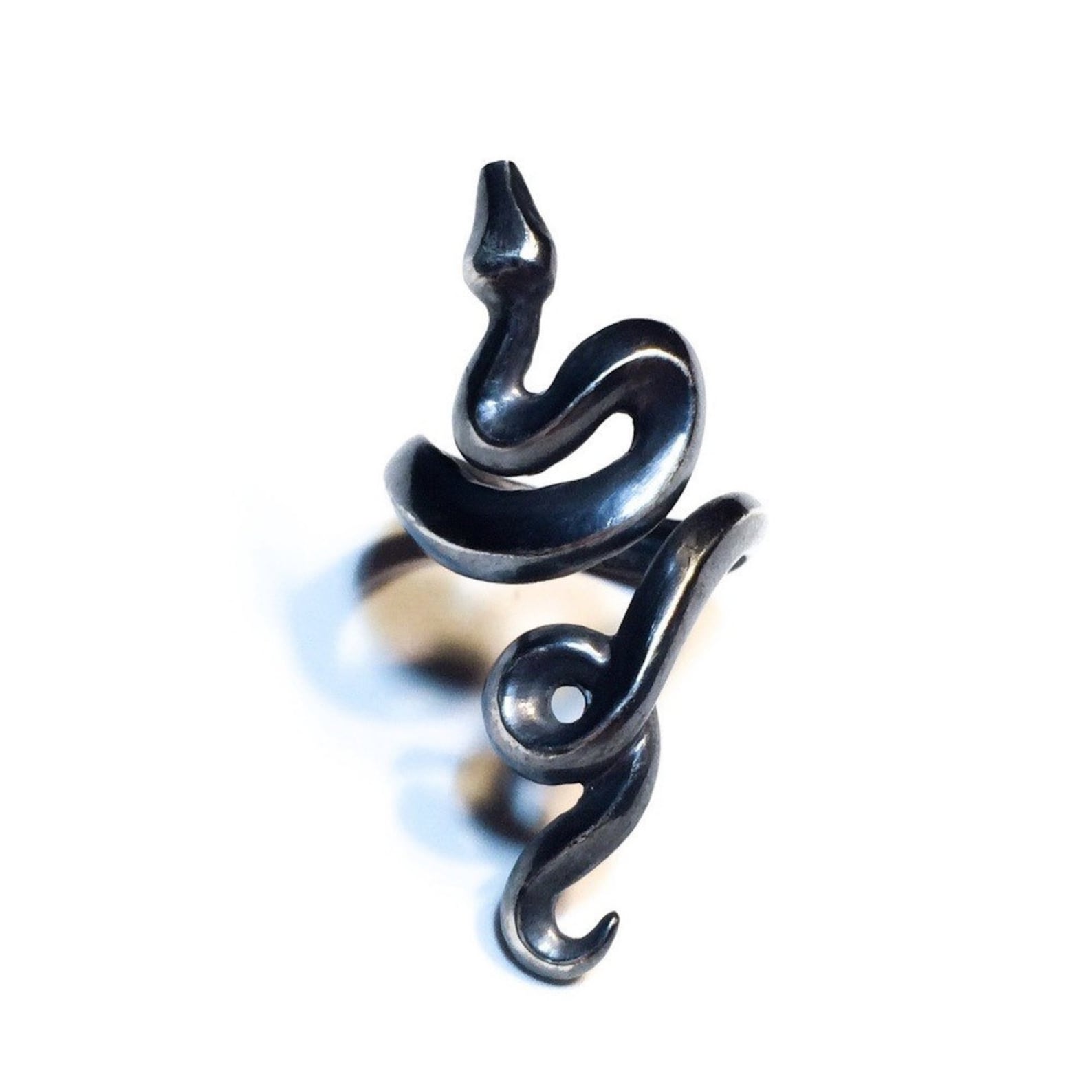 Python Ring in Sterling Silver or 10k Gold adjustable Snake - Etsy