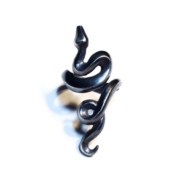 Python ring in sterling silver or 10k gold (adjustable snake)