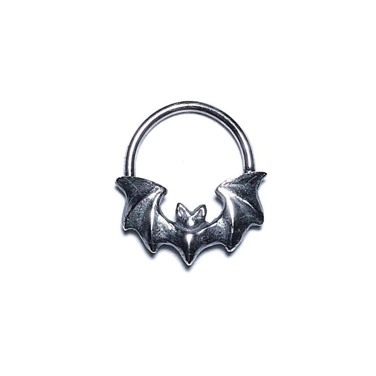 Anneau Septum Argent 925 Avec Ailes De Chauve-souris Gothique - 16g, Pour Septum, Cartilage, Daith, Cadeau Femme
